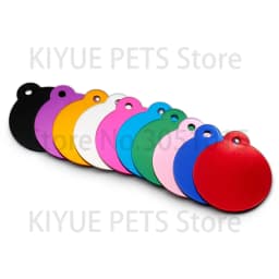 Wholesale 100pcs Dog Pet ID Tags Pendant Plate Lost Tag Puppy Cat Name Address Lable Round Collar Keyrings Accessories