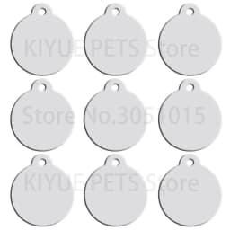 Wholesale 100pcs Dog Pet ID Tags Pendant Plate Lost Tag Puppy Cat Name Address Lable Round Collar Keyrings Accessories