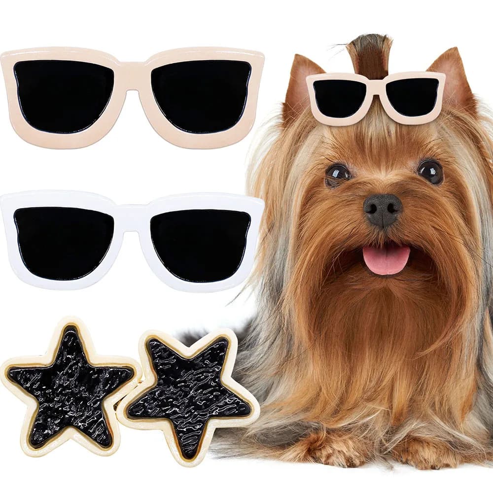1PCS Hair Clips Cool Dog Glasses Shape Dog Hairpin Puppy Cat Hair Grooming Accessories for Medium Small Dog Hair Products