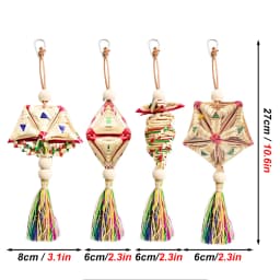 1 Pc Random Style Pet Parrot Bird Chew Toys Handmade Natural Straw Chewing Bite Hanging Cage Bell Swing Climb Playing Pendant
