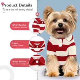 Stripe Dog Shirt Breathable Polo Shirts Summer Dog Clothes for Small Medium Dogs Cat Girl Boy Puppy Chihuahua Yorkie Pet Apparel