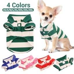 Stripe Dog Shirt Breathable Polo Shirts Summer Dog Clothes for Small Medium Dogs Cat Girl Boy Puppy Chihuahua Yorkie Pet Apparel