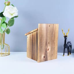 Wooden Bird House Outdoor Weatherproof Parrot Bird Nest Breeding Sleeping Box Paint Decorative DIY Storage Hanging Birdhouse