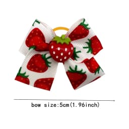 50pcs Small Dog Grooming Bows Strawberry Lemon Style Pet Dog Hair Bows Rubber Bands Dog Hair Accessories Pet Supplies for Dogs