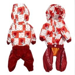 Dog Rain Jumpsuit Waterproof Breathable Pet Raincoat for Small Dogs Light Weight Adjustable Hooded Puppy Jacket with Leash Hole