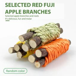 2023 Rabbit Chew Toy Organic Natural Apple Wood Grass Cake Pet Bunny Teeth Grinding Toy For Chinchilla Guinea Pigs Hamsters
