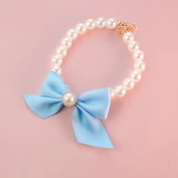 1Pcs New Pet Collar Pearl Bow Necklace Cat Jewelry Cute Collar Puppy Accessories Dog Chain Chihuahua Wedding Jewelry Stuff