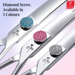 Fenice Professional 6.5/7.5 Inch Super Big Curved Scissors 45° Curved Scissors for Trimming Dog's Round Head Pet Grooming Tools