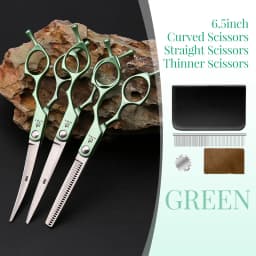 Fenice 6.5 Inch Professional Dog Grooming Scissors Set Kits Straight&Thinner&Curved Grooming Shears Tool Set Tesoura Wmark