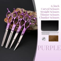 Fenice 6.5 Inch Professional Dog Grooming Scissors Set Kits Straight&Thinner&Curved Grooming Shears Tool Set Tesoura Wmark