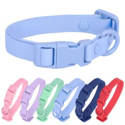 New Macaron Colored PVC Dog Collar Waterproof Dirt Resistant Easy To Clean Pet Collar Adjustable Neck Collar Pet Dog Collar