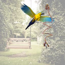 Bird Spiral-Rope Perch Cotton Rope with Bell Cage Hanging Swing Parrot Bungee Toy for Chewing Climbing Size 0.6” X Drop
