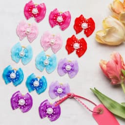 100pcs Bulk Pet Dog Hair Accessories Dog Hair Bows with Diomand Lace Rubber Band Grooming for Small Dogs Puppy Bows Pet Supplies
