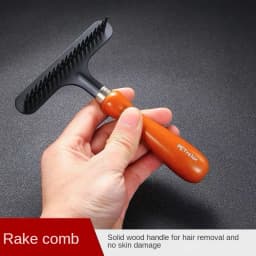 Pet Long Short Hair Wood Deshedding Tool Dog Hair Undercoat Rake Deshedding Tool For Dogs And Cats Pet Grooming Rake