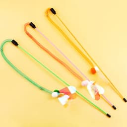 Cat Toy Butterfly Cats Stick Elastic Net Cat Toys Interactive Bite Resistant Wool Ball Toys for Cats Tease Kitten Toy with Bell