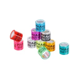 PHA 2026/2027 Pigeon Foot Ring Inner Diameter 8mm with Number Aluminum Plastic Bird Foot Ring Multicolor Bird Accessories 100Pcs