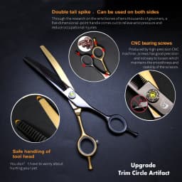 Crane Professional 7 Inch High-end Dog Grooming Scissors Curved Thinner Shears For Dogs Animal Hair Thinning Tijeras Tesoura