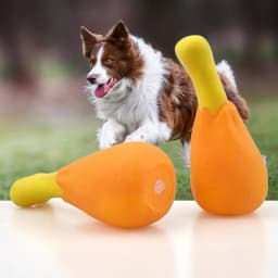 Chicken Leg Puppy Toy Elastic Interactive Toy PVC Squeaky Rubber Pet Dog Toy With Squeaky Sound For Aggressive Chewers For Home