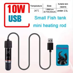 USB Mini Aquarium Heating Rod for Small Fish Tank 26°C Constant Temperature Aquarium Heater Submersible Thermostat Heater 10W