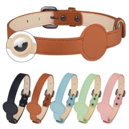 For Apple Airtag Protective Tracker Waterproof Pet Dog Anti-lost Positioning Silicone PU Collar Anti-lost Pet Cat Dog Collar