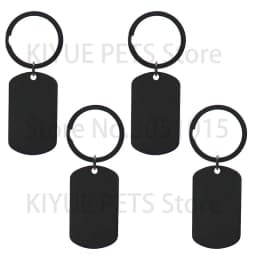 50Sets Dog Id Tags Stainless Steel Rectangle Blank Stamping Pendants Military Soldier Card Jewelry Making DIY Necklacer Key Ring