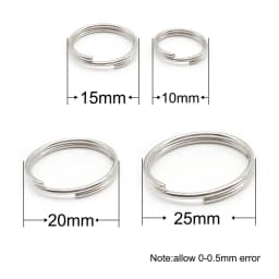 100Pcs Hot Sells Pet ID Tag 10MM 15MM Stainless Steel Keyring Colorful Metal Charm Pendant Supplies Accessories