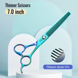 Fenice JP440C Steel 7.5 Inch Dog Beauty Scissors Pet Dogs Grooming Scissors Set Straight&Curved &Thinner&Chunker Shears Kits