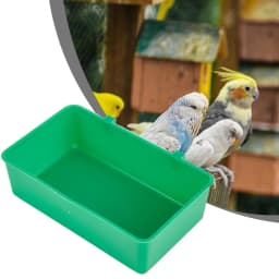 Bird Water Bath Tub Pet Bird Bowl Parrots Parakeet Birdbath Cage Hanging Plastic Bird Pigeons Cage Water Food Feeder Bird Pet