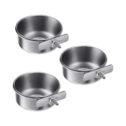 Rabbit Pet Food Dish Hamster Stainless Steel Clamp-on Water Drinker Bird Feeder Parrot Feeding Bowl Cage Cup
