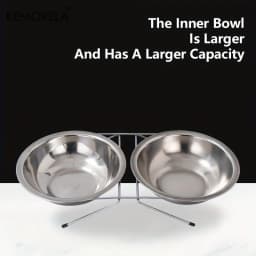 1PC Stainless Steel Double Pet Bowls Dog Cat Water Food Non Slip Feeding Station