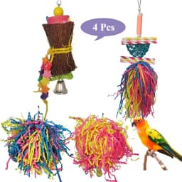 2/3Pcs/lot Bird Parrot Toy Set Colorful Shredder Foraging Assorted Hanging Cage Bird Chewing Rack Toys Pet Parrot Molar Bite Toy