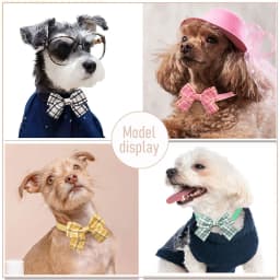 10PCS Adjustable Pet Bowtie For Dogs Classic Plaid Printed Dog Bow Tie Handmade Pet Dog Bowtie Pet Grooming Accessories