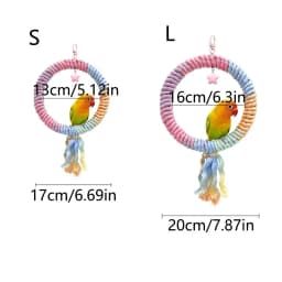 Screw Head Colored Cotton Parrot Pole Sturdy Hanging Clip Swing Colorful Perch Flexible Comfortable Parrot Standing Woven Rope