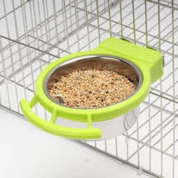 Bird Feeding Dish Cups Hanging Stainless Steel Bird Bowls for Cage Parrot Feeder Food Container Water Bowl