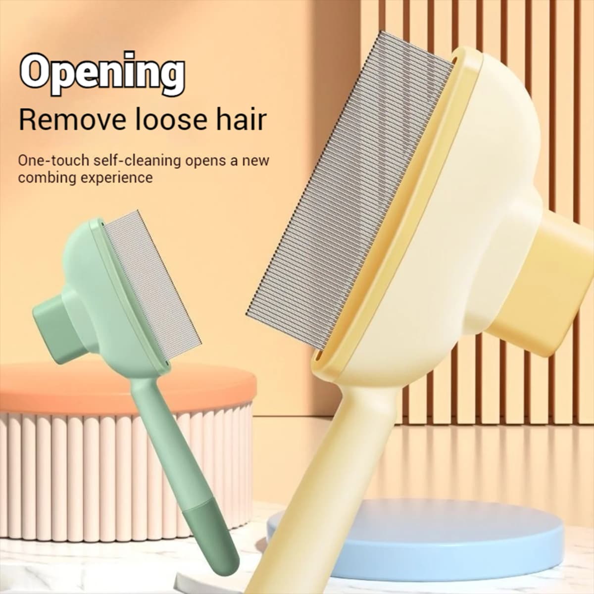 Pet Hair Comb Grooming Brush Effectively Remove Loose Hair Pet Cleaning Tool for Hair Removal and Bathing