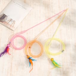 Snake Cat Teaser Wand with Catnip Balls, Elastic Mesh Tubes, Fur Balls & Feathers - Interactive Pet Toy for Cats/Kittens,
