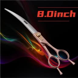 Fenice JP440C Steel Dog Scissors 7/7.5/8 Inch Pet Grooming Shears Curved Hair Trimming Scissors for Dogs Professional Groomer
