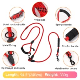 Pet Sling Rope Dog Leash 7.8ft Long with Padded Handle,Heavy Duty,for Control Safety Training | Leashes for Large Dogs or Medium