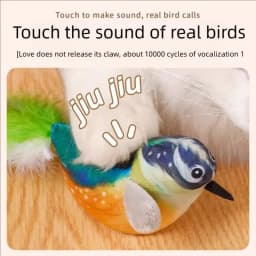 Interactive Cat Toy Electric Simulation Bird With Chirping Sound Flapping Wings Plush Chew Bite Toy For Kittens Cats Pet Supplie