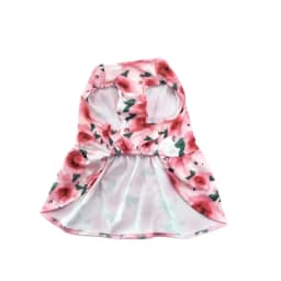 Dog Print Dress Clothing Rose Bow Dress Dog Cat Love Balloon Thin Dress Holiday Party Valentine's Day Festival Dress Up Supplies