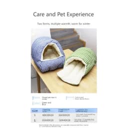 Foldable Winter Pet Sleep Bed/Bag for Cats Dogs, Thickened Semi-Enclosed Design, Soft Indoor, Christmas/Warm in Autumn/Winter