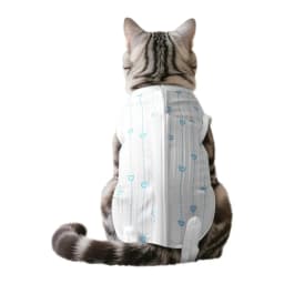 Soft Material Cat Recovery Clothes Adjustable Heart Print Cat Protective Vest Wound Protection Anti Scratching Weaning Jumpsuit