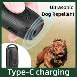Portable Outdoor Anti Bark Deterrent Long-range Control Mini Ultrasonic Dog Removal Device USB Rechargeable With LED Light