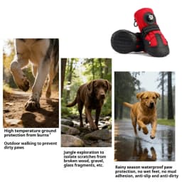 Heavy-Duty Dog Boots with Rotating Dial for Med Large Dogs Anti-Slip Waterproof Outdoor Dog Boots Paw Protector Hike Snow&Street