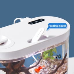 Mini Desktop Aquarium Fish Tank with Biochemical Filtration System and LED No-Change Water Integrated Ecological Water Cycle Hom
