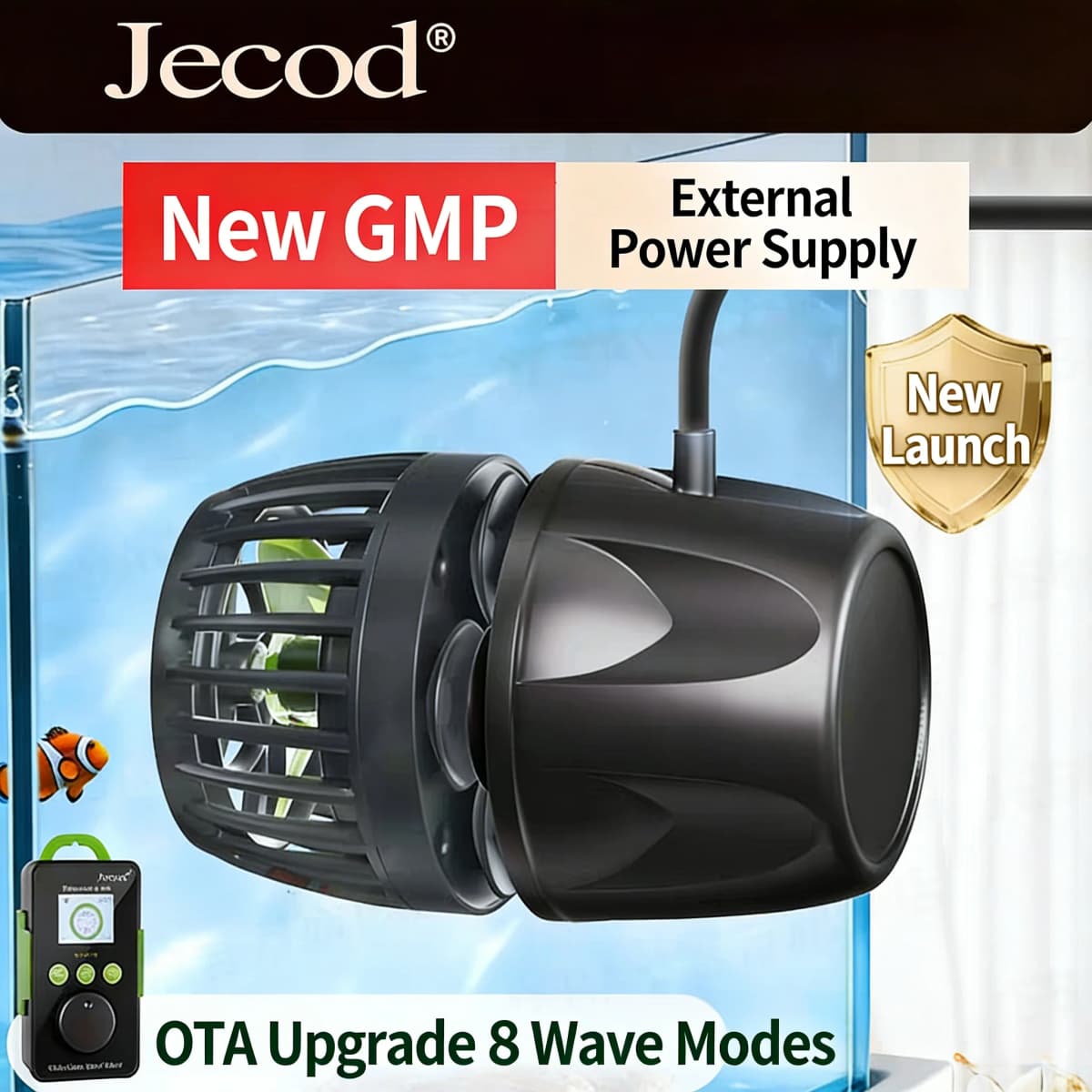 Jebao Jecod GMP Series Cordless Aquarium Vario Wavemaker Pump WIFI/BT APP Controlled for Marine Coral Reef Fish Tank