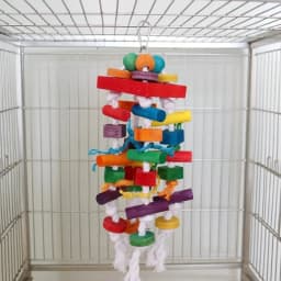 Colorful Wooden Parrot Chew Toys, Interactive Bite Bird Toys with Various Shapes for Large Parrots Pet Supplies