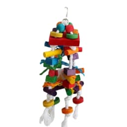 Colorful Wooden Parrot Chew Toys, Interactive Bite Bird Toys with Various Shapes for Large Parrots Pet Supplies