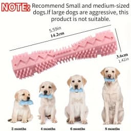 Durable Dog Chew Stick, Toothbrush for Tooth Cleaning And Massage - Soft Pet Toy