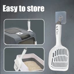 Pet Cat Litter Shovel, Grid Cat Urine Litter Shovel, Pet Cleaning Supplies, Toilet Bowl, Long-handled Cat Litter Shovel